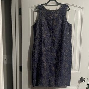 Harve Bernard Elegant Blue linen lace overlay Dress size 18